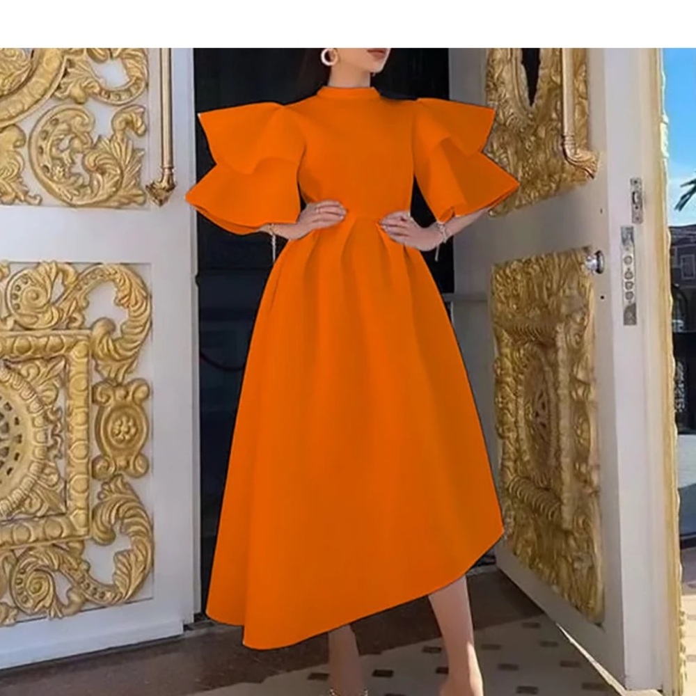 Elegant asymmetrical evening dress